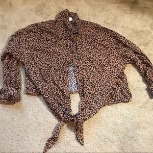 Cheetah print button up top from H&M